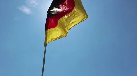 German Flag Waving, Sunflare Stock Footage 68714449