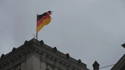 Flag of German State Brandenburg Waving on an Isolated White