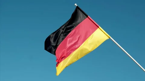 German flag waving in wind. Vídeo Stock 157025606