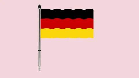 German flag waving in the wind. Stock Footage 340324375