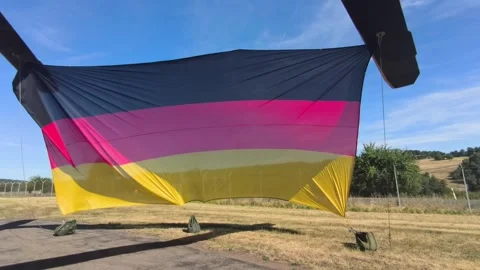 German Flag Waving in the Wind Stock-Footage 341890346