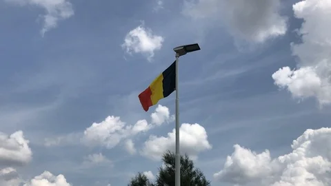 The german flag in the wind 動画素材 94228019