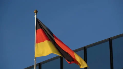 German flag in the wind Stock Footage 158952169
