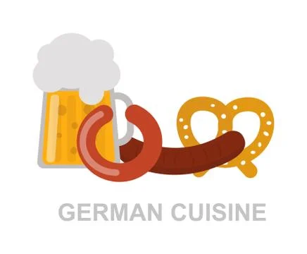 German food vector illustration 库存插图