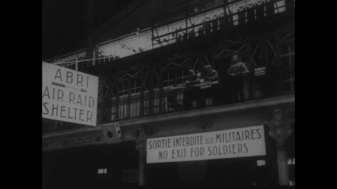 German general greeted at Gare du Nord, Eiffel tower with German soldiers in Stock Footage 103380845