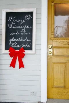 German greetings with red bow Stock Photos