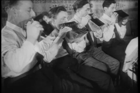 German Harmonica orchestra 1948 archival Stock Footage 196919636