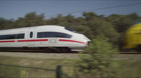 German High Speed ICE passing Stock Footage 42727370