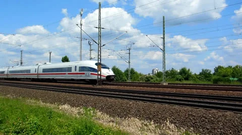German high speed train Stock Footage