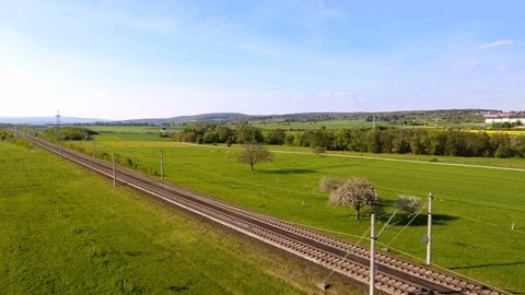 German high speed train ICE railroad track Видео 75162450
