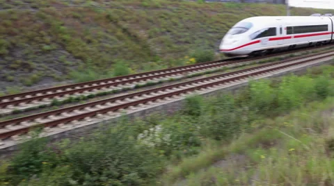 German high speed train passing by Видео 41530026