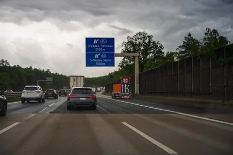 On a German highway Stock Photos