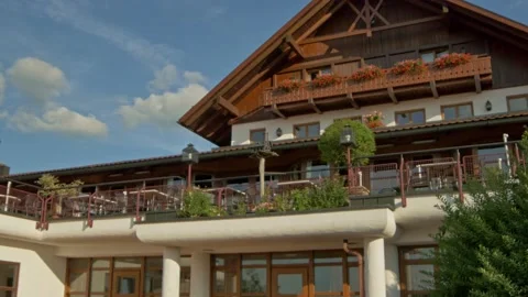 German Hotel handheld pan left handheld Video stock 132763186