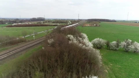 German ICE highspeed train passing by 스톡 동영상 105331611
