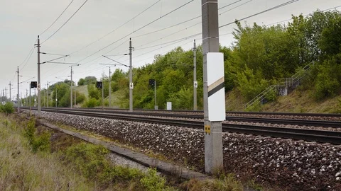 German ICE Train Passing in full speed 4K / Ultra Primes Stock Footage 108505025