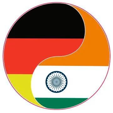German Indian Partnership Stock Illustration