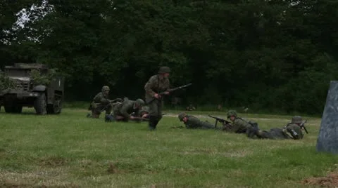 German infantry WWII Stock Footage