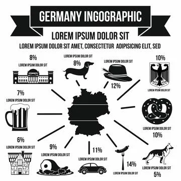 German infographic elements, simple style Stock Illustration