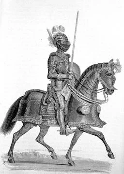 German knights armour from the first half of the 16th century Historical Stock Illustration