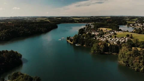 German lake from the air t shore Stock Footage