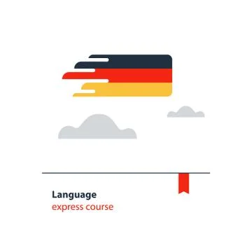 German language courses advertising concept. Fluent speaking foreign language Stock Illustration