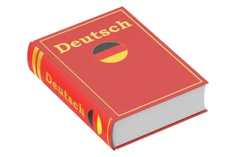 German language textbook, 3D rendering Stock Illustration