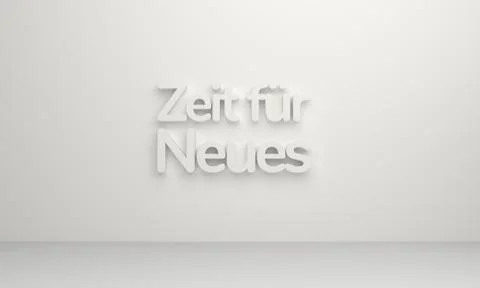 German language time for something new 3d rendering Stock Illustration