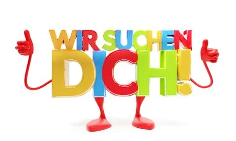 German language for we are looking for you 3d-illustration Stock Illustration
