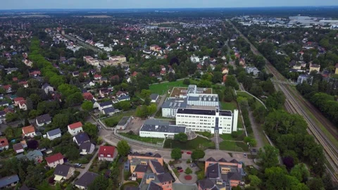 German large scale data center infrastructure. Nice aerial view flight drone Stock Footage 314001412