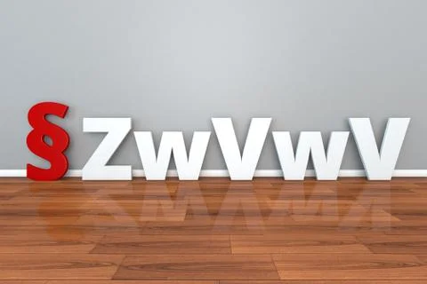 German Law ZwVwV abbreviation for sequestrators Regulation 3d illustration Stock Illustration