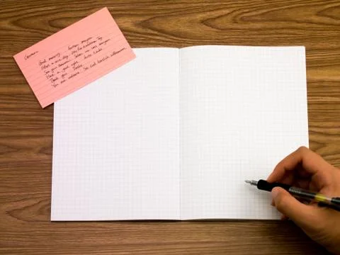 German; Learning New Language Writing Words on the Notebook Stock Photos