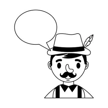German man talking with typical costume Stock Illustration