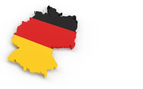 German map with German flag 3D rendering Stock Illustration