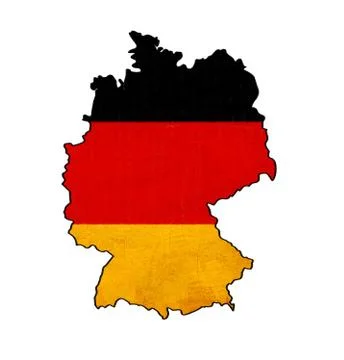 German map on german flag drawing ,grunge and retro flag series Stock Illustration
