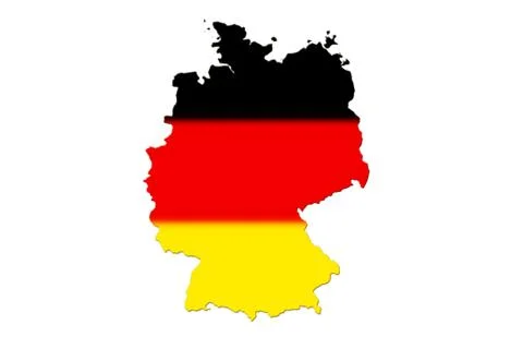 German Map with national flag 스톡 일러스트