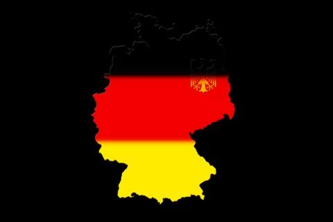 German Map with national flag Stock-Illustration