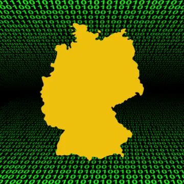 German map over binary code 스톡 일러스트