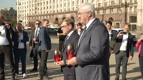 German Minister of Foreign Affairs, on a visit to Kyiv on August 22, 2026 Stock Footage 344042585