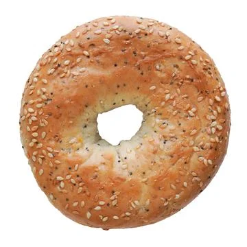 German multi-grain bagel isolated and cut out Stock Photos