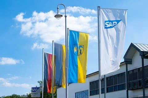 German multinational software SAP SE flag company, develops enterprise soft.. Fotos de archivo