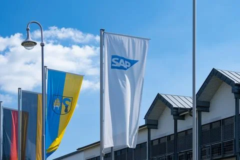 German multinational software SAP SE flag company, develops enterprise soft.. Fotos de archivo