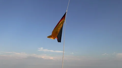 German nacionalfragge while ballooning Stock Footage 93664521