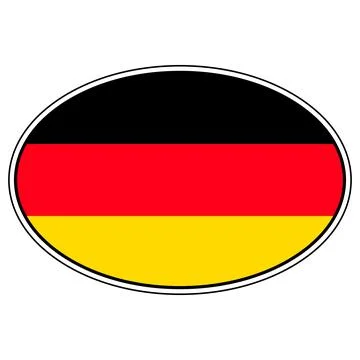 German national flag in oval frame with vivid horizontal tricolor Stock Illustration