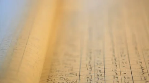 German old handwritten document-table with numbers 2 Stock-Footage 12542856