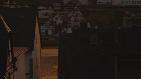 German old town by a river during sunset Video stock 140267943