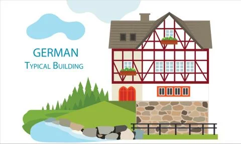 German old typical house Stock Illustration
