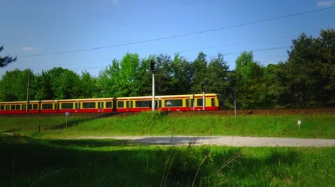 German passenger train S-Bahn Stock Footage 50293481