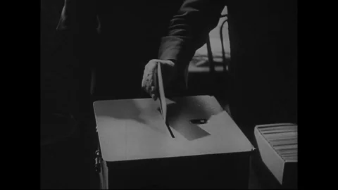 German people voting in the polling booth - 1930 Stock Footage 103602226