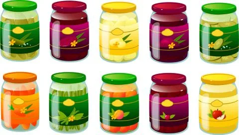 German pickles vegetables Stock Illustration