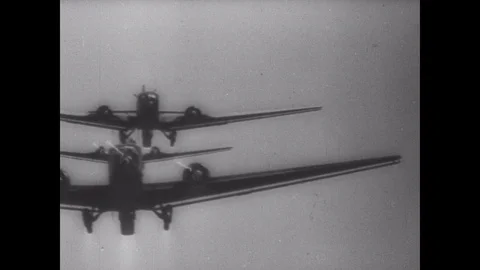 German planes fly, opening credits Stock Footage 103389133